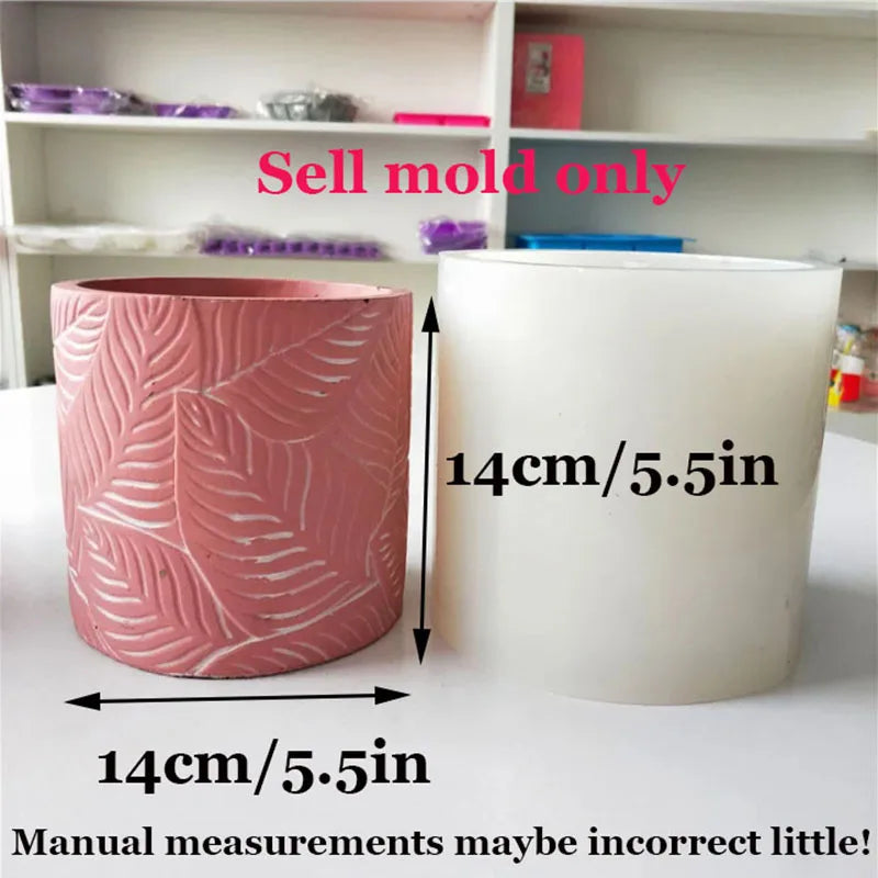 Silicone moulds for flower pots with leaf pattern 2024
