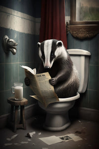 Humorous animal bathroom wall decor
