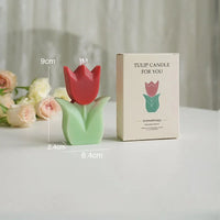 handmade scented tulip candle for decorations and aromatherapy