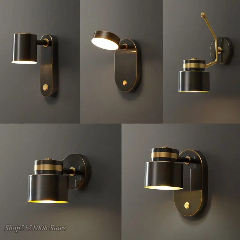 Nordic minimalist creative copper wall light