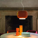 Modern glass pendant light with bright, colourful design