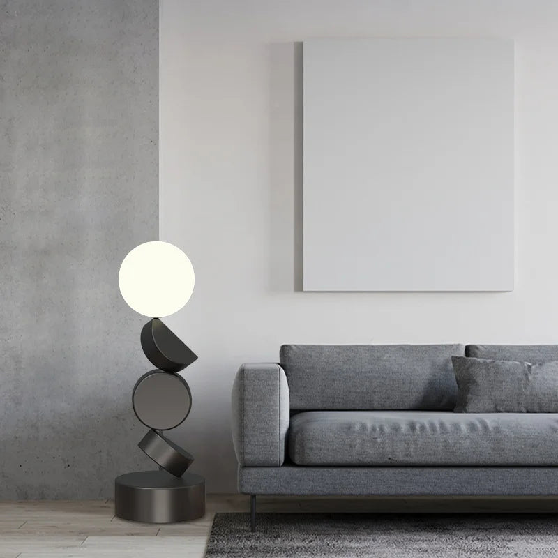 Unique round acrylic floor lamp - vue 4 sur 6
