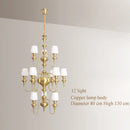 Copper chandelier with elegant and modern glass shade