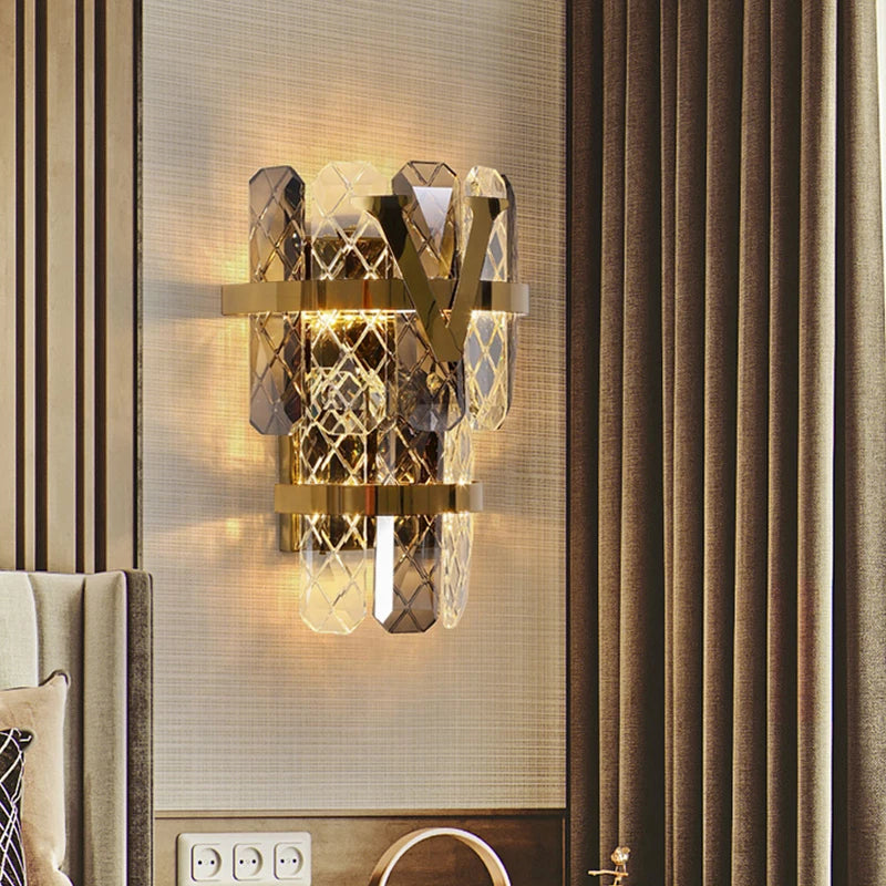 Post-modern crystal wall light in simple Nordic style