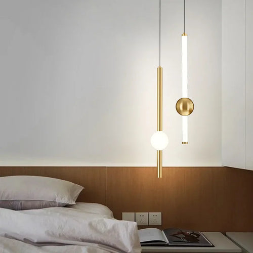 Long bar LED chandelier pendant light - vue 3 sur 14