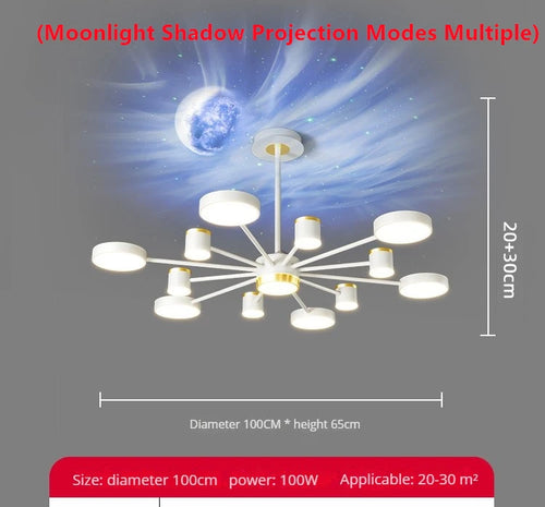 Luxury crystal aurora borealis LED chandelier ceiling pendant - vue 14 sur 16