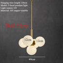 Minimalist and creative round marble all-copper chandelier
