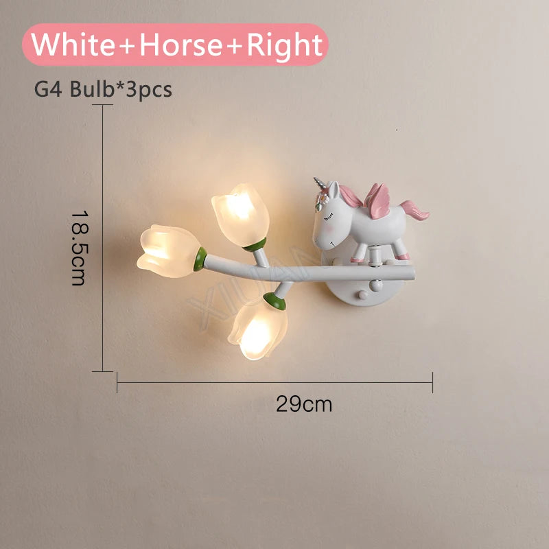 Led g4 wall light girl rabbit flower for children - vue 18 sur 22