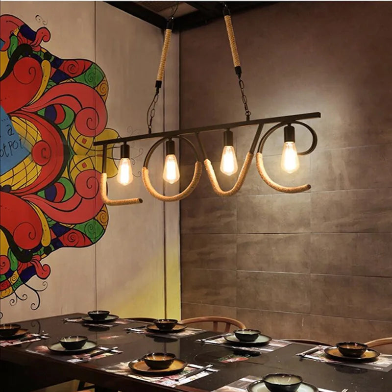 Industrial rustic pendant lights with rope for indoor use - vue 3 sur 21