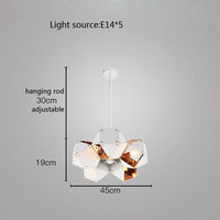 Art deco style LED cube pendant light, assorted colours, seasonal