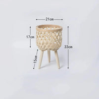 Hand-woven rattan flower pot for green plants