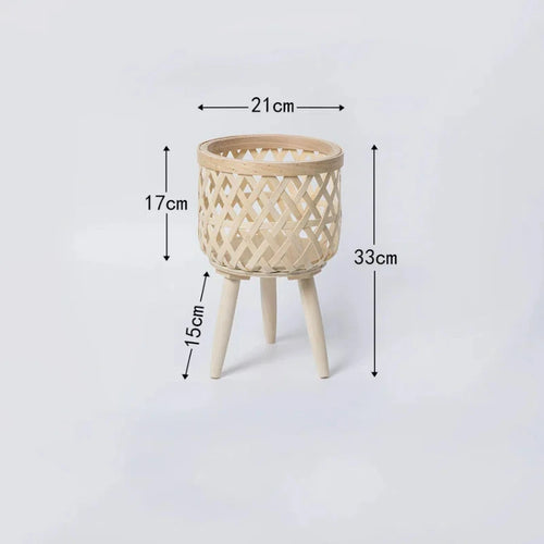 Hand-woven rattan flower pot for green plants