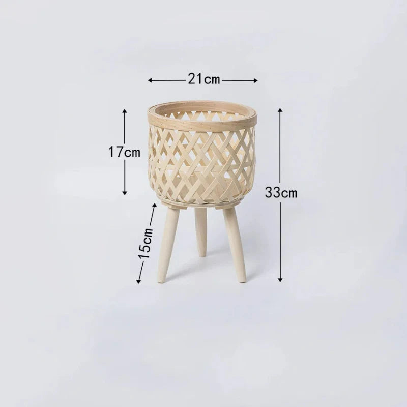Hand-woven rattan flower pot for green plants