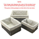 rattan woven storage basket with decorative removable liner