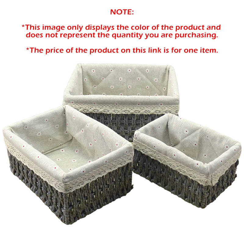 rattan woven storage basket with decorative removable liner - vue 12 sur 12
