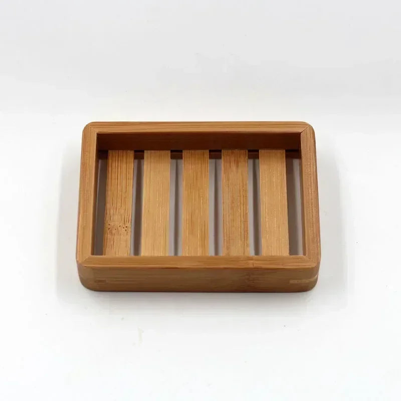 Natural bamboo wood soap dish for storage and organisation - vue 6 sur 7