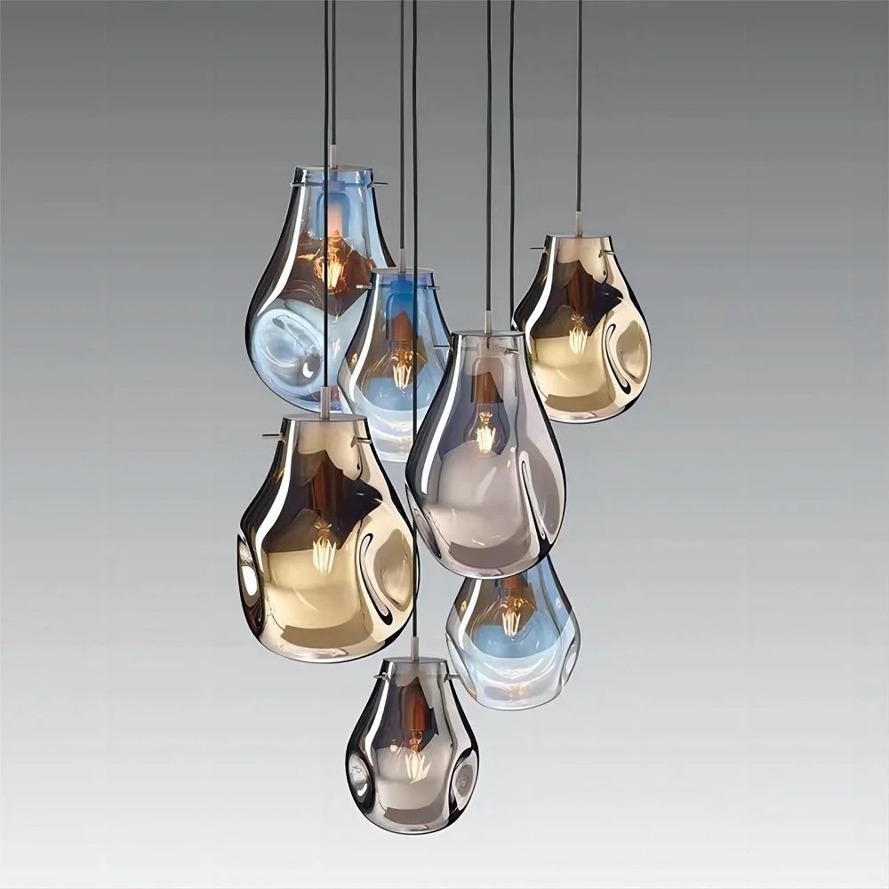 Modern creative nordic LED glass pendant light macaron style - vue 2 sur 10
