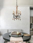 Vintage carved wood chandelier for elegant home lighting
