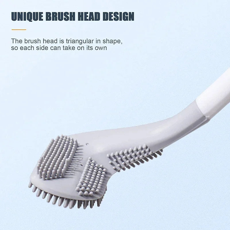 modern set of hygienic bathroom brushes