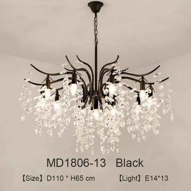 Luxury nordic crystal LED chandelier decoration - vue 12 sur 14