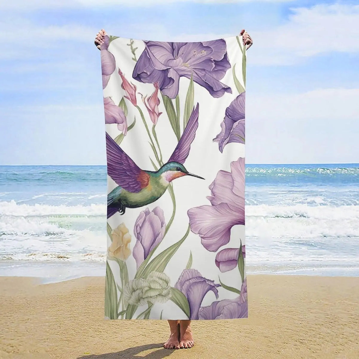 Lightweight sand-free checked beach towel