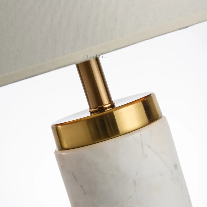 Minimalist marble fabric desk lamp for elegant interiors - vue 6 sur 6