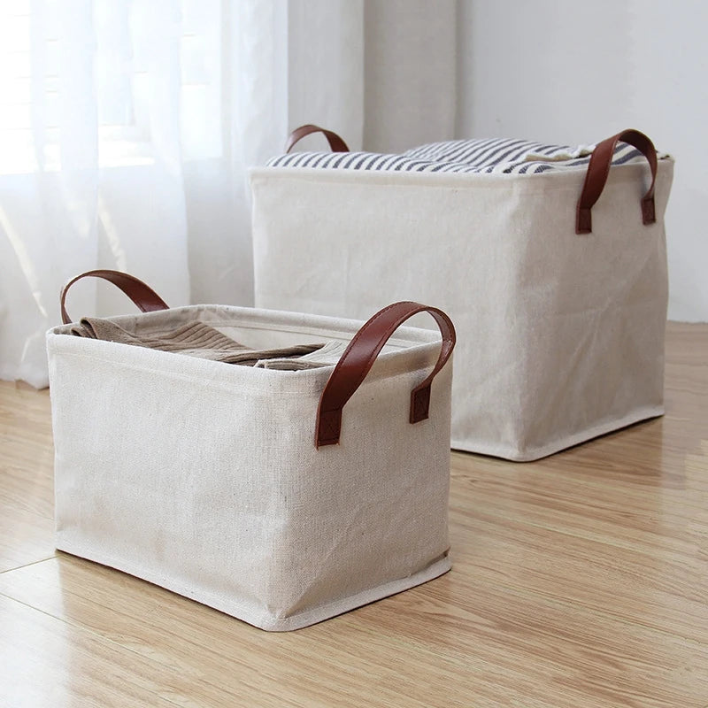 foldable cotton and linen basket for various storage