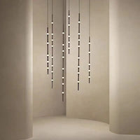 Minimalist LED chandelier in aluminium and acrylic for hotel 3000k