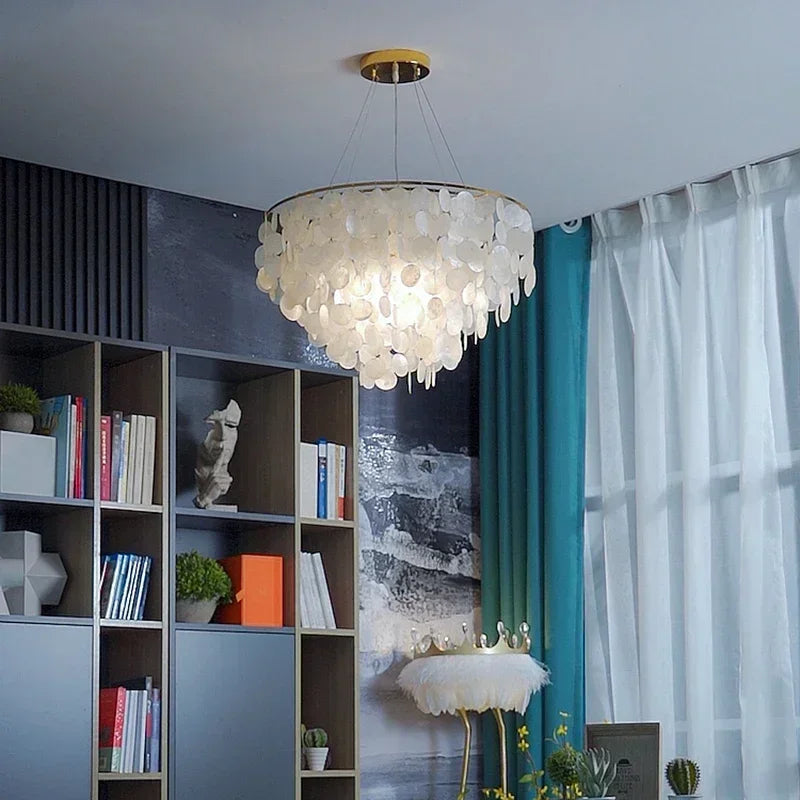 Modern shell chandelier with creative design for elegant interiors