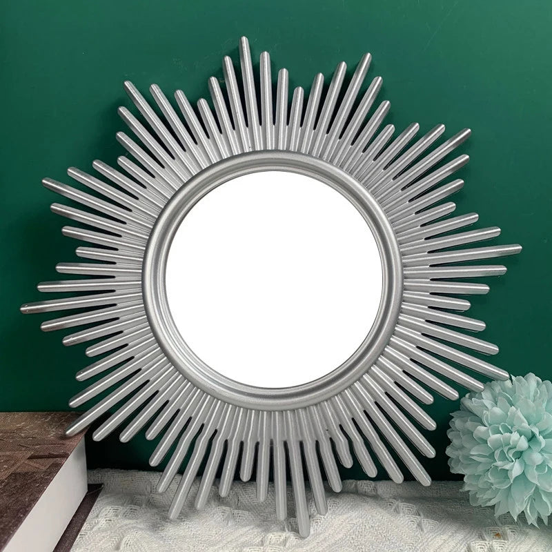 round decorative mirror hanging bohemian style vintage nordic