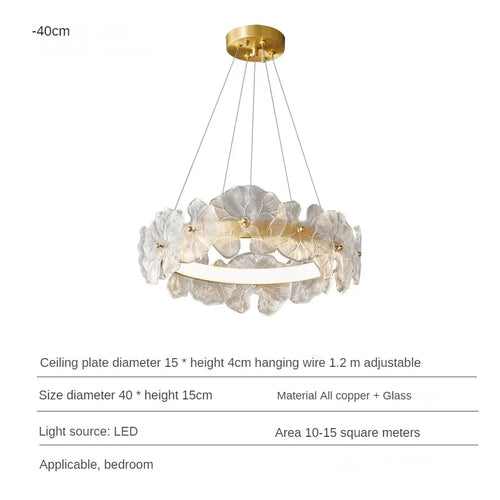Copper pendant light with premium artistic glass shade - vue 11 sur 11