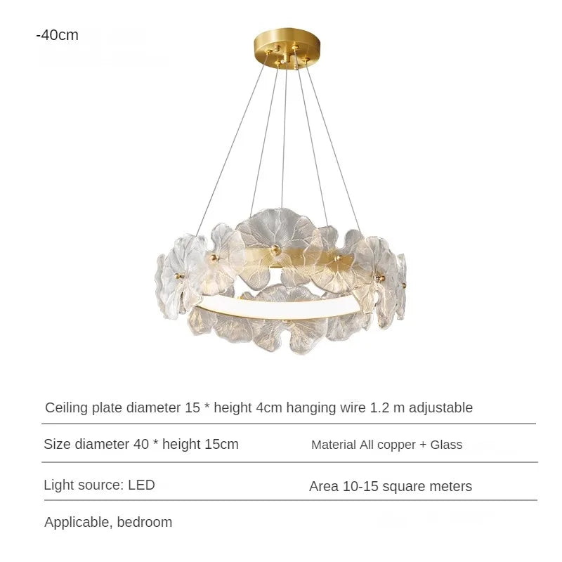 Copper pendant light with premium artistic glass shade - vue 11 sur 11