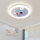 Astronaut ceiling light for children's room with playful and protective design
