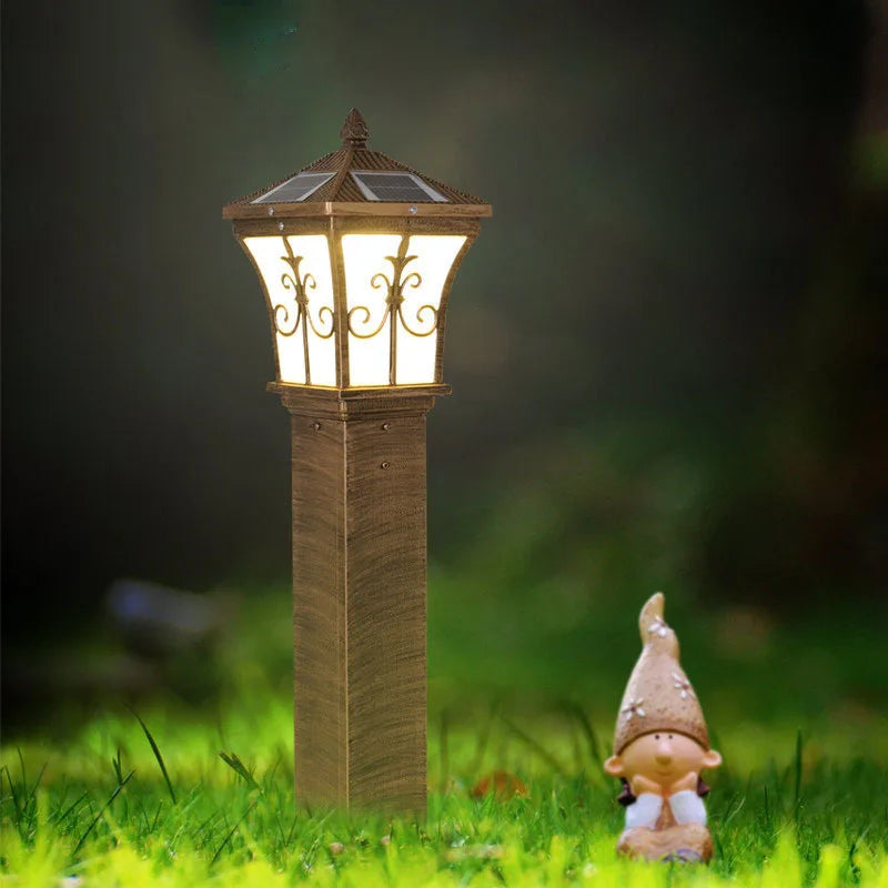 Decorative solar LED lamp for garden and pathway