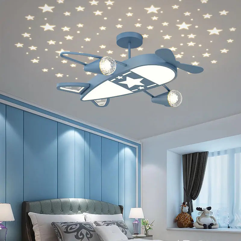 Starry sky airplane ceiling light for creative children's room