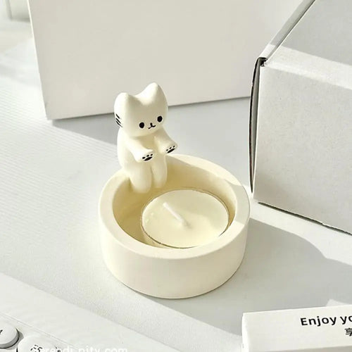 Cute kitten aromatherapy candle holder birthday gift - vue 3 sur 6