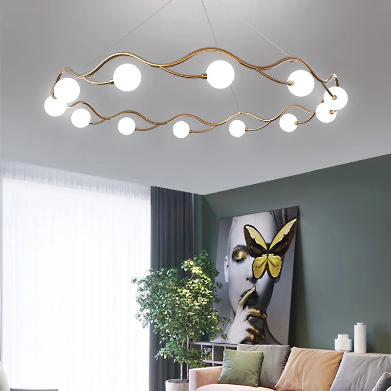 Simple nordic LED ring chandelier for indoor decor