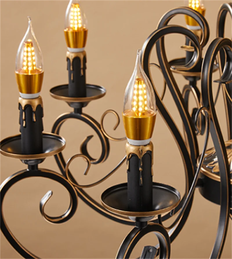 Vintage iron chandelier for elegant interiors - vue 5 sur 6