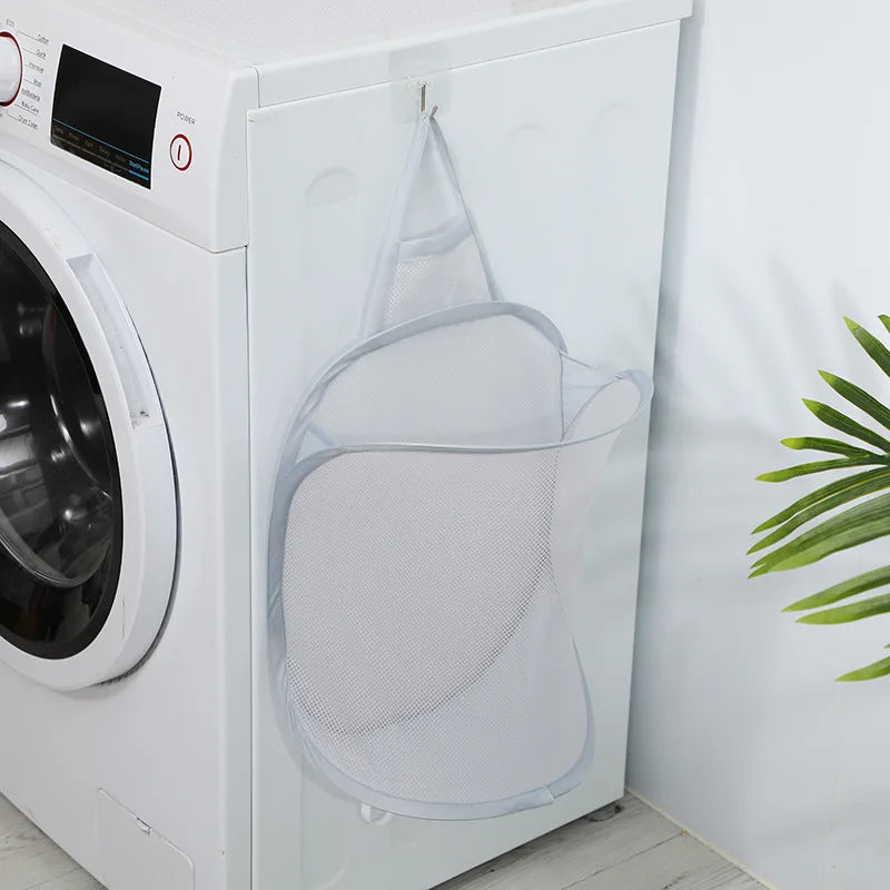 foldable laundry basket for convenient storage and space saving - vue 4 sur 8