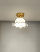 Modern ceiling light in antique glass and brass, unique and minimalist