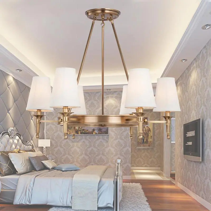 Modern chandelier in real copper and bronze