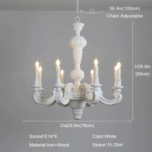 lustre en bois sculpté et verre de murano rétro élégant - vue 9 sur 12