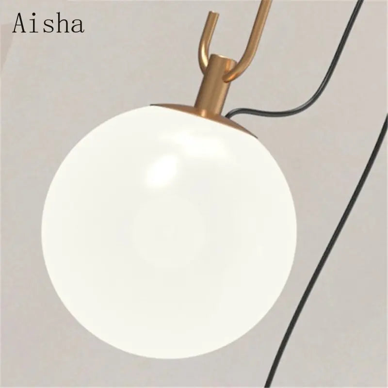 Nordic round glass wall light for artistic decoration - vue 6 sur 7