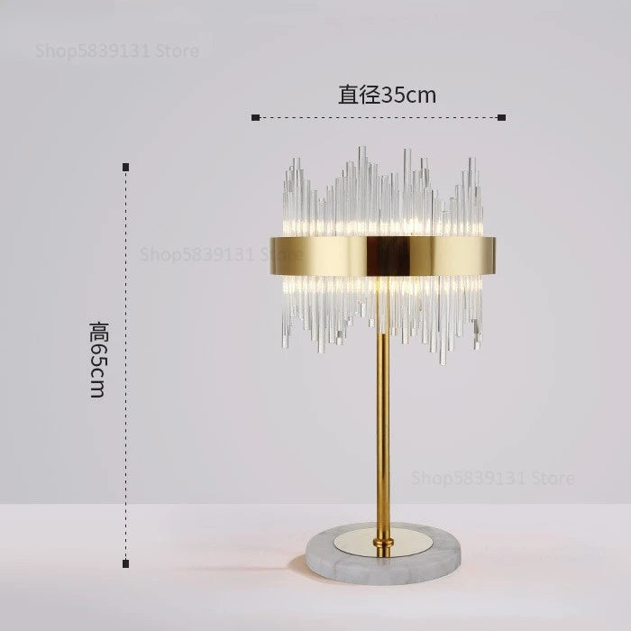 Post-modern nordic luxury gold crystal LED floor lamp - vue 11 sur 17