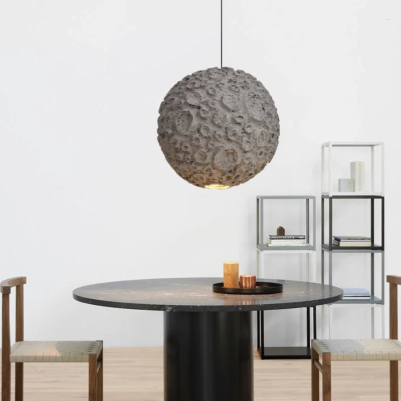 Japanese Wabi Sabi Style Chandelier Living Room Lamp Dining Room Coffe Store Planet Designer Gray Pendant Lamps Loft Decor Light