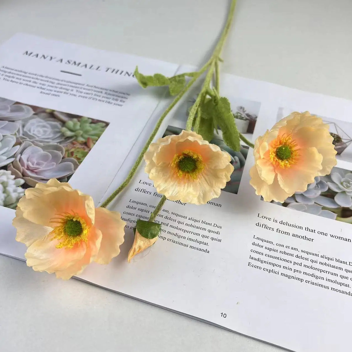Artificial silk poppy flowers for decoration and events - vue 15 sur 21