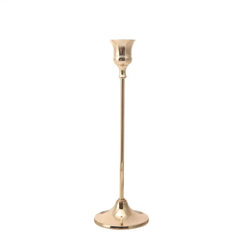 Brass gold candlestick set for festive decorations - vue 11 sur 26