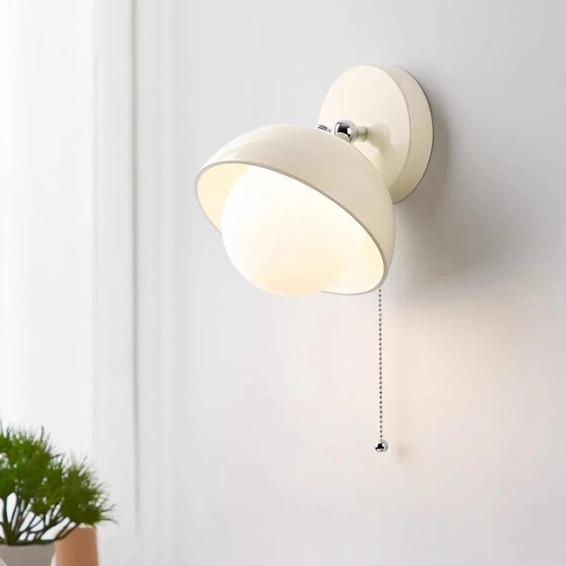 White glass wall lights in French cream style for elegant interiors