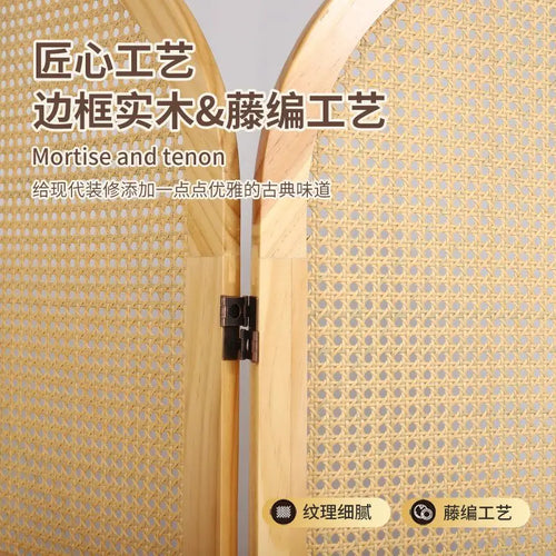 mobile japanese style folding rattan screen - vue 5 sur 13