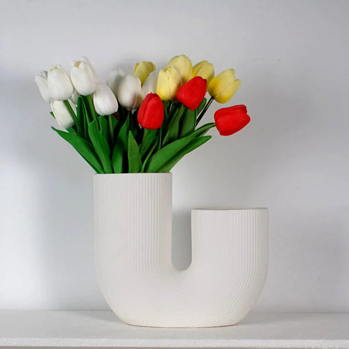 Nordic Ceramic Vase for Home Decoration, Simple Flower Pot, Living Room, Interior, Office, Desktop, Table Decor, Accessories - vue 3 sur 9